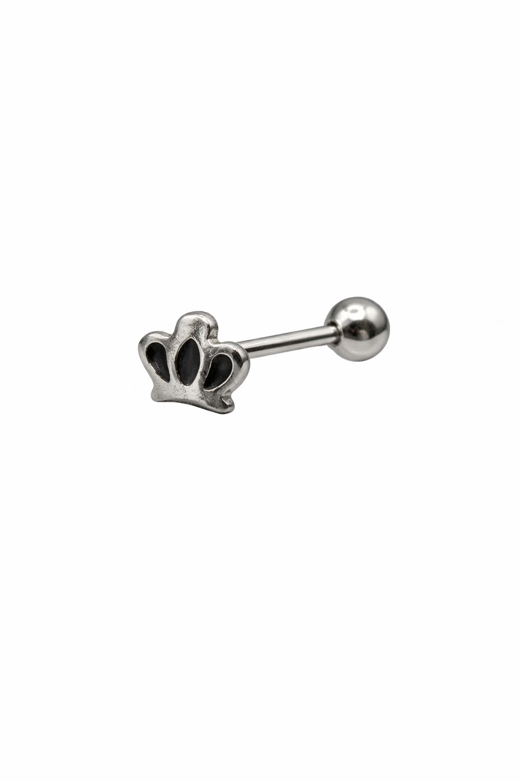 Enamel Crown Screwback Earring