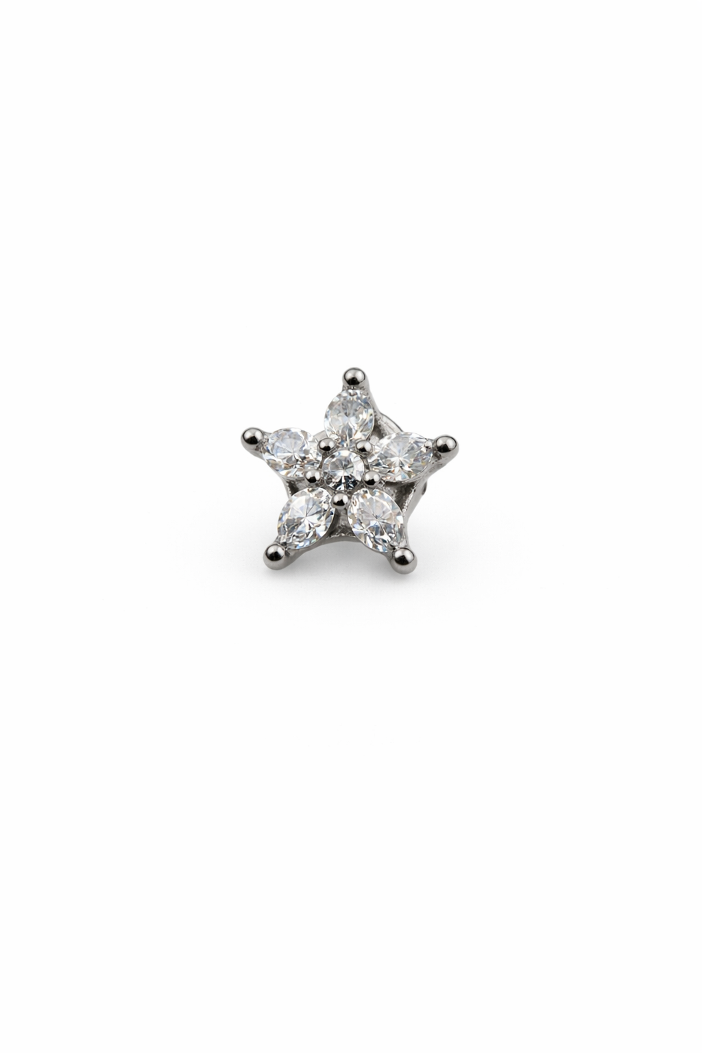 Crystal Flower Screwback Earring