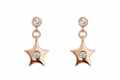 Star Dangle Rose Gold Stud Earrings