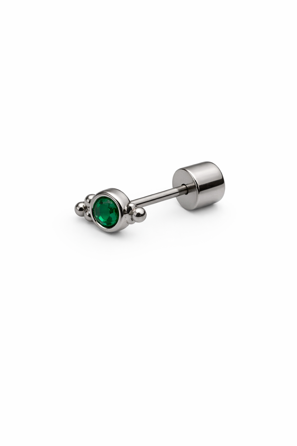 Green Crystal Screwback Earring