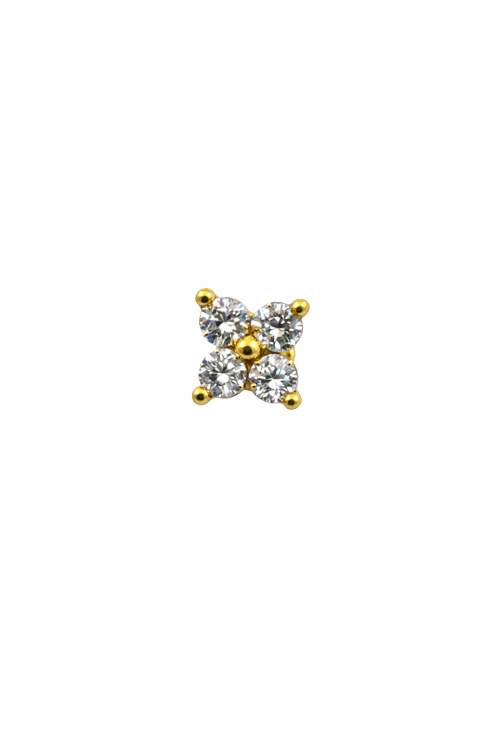 Clover Crystal Screwback Earring