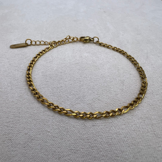 Gold Figaro Chain Bracelet