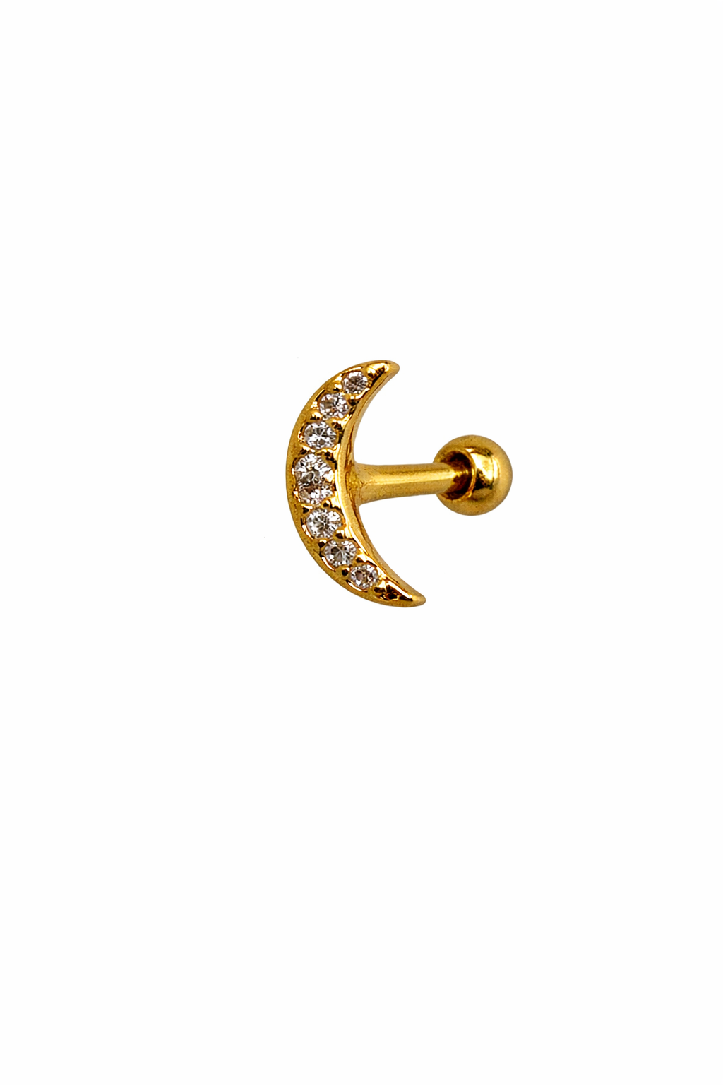 Crystal Moon Screwback Earring