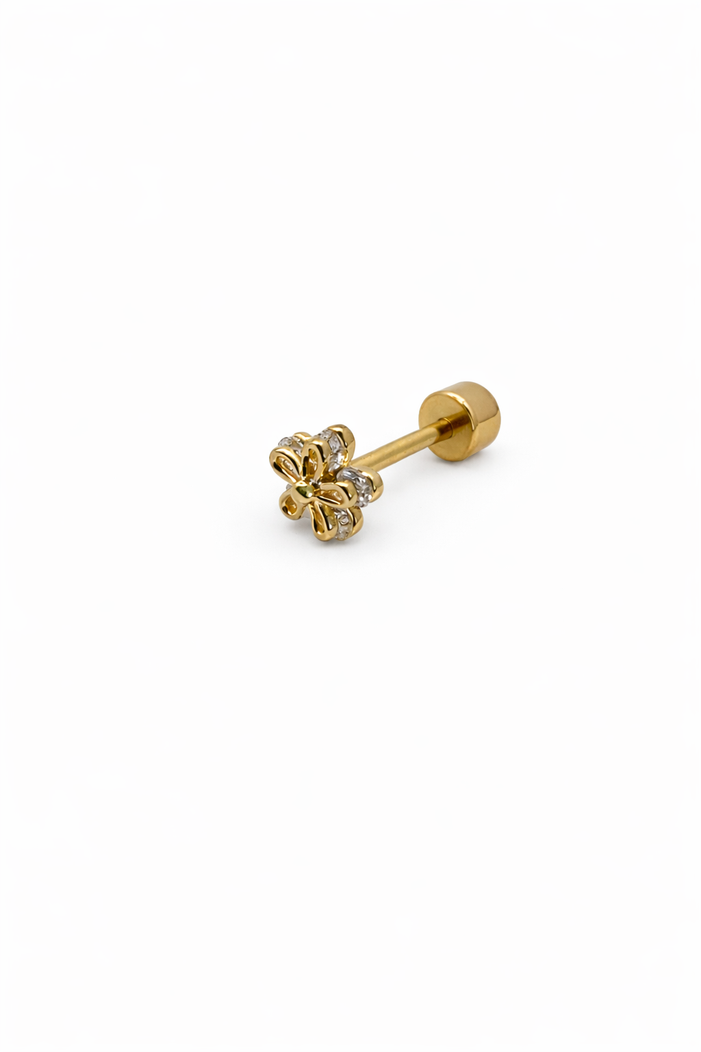 Crystal Flower Screwback Earring