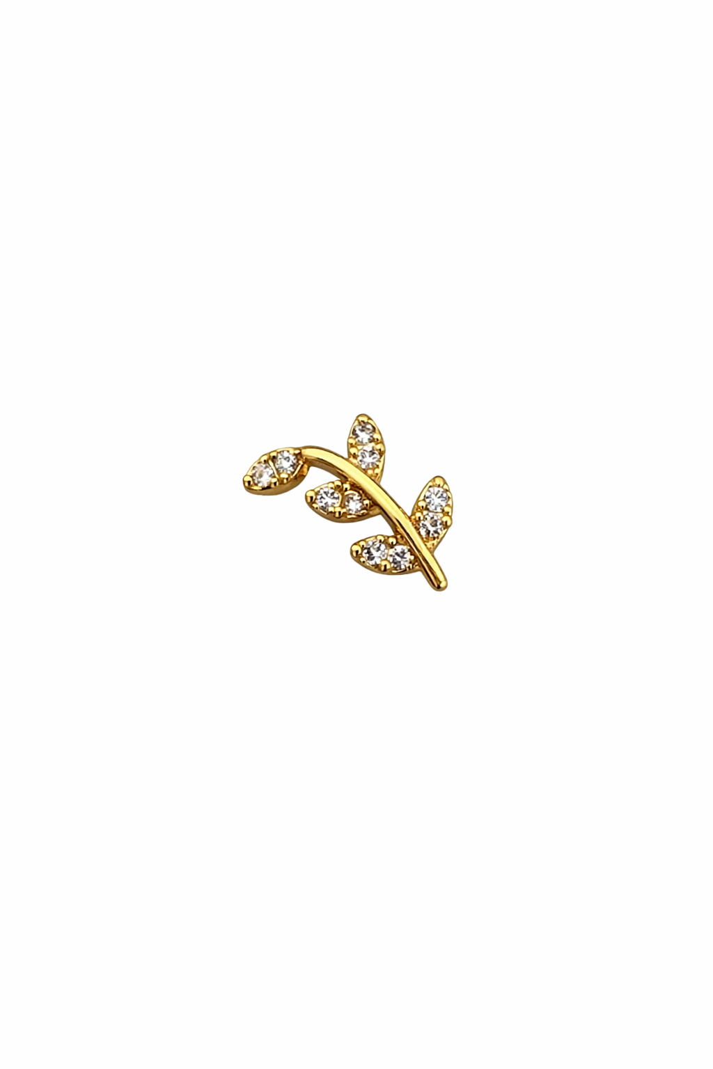 Crystal Leaf Screwback Earring