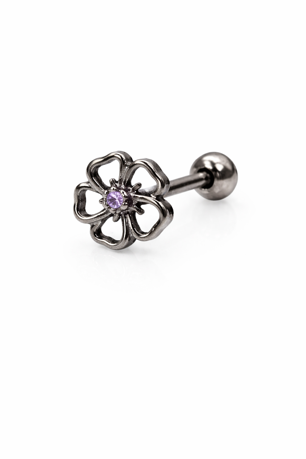 Crystal Flower Screwback Earring