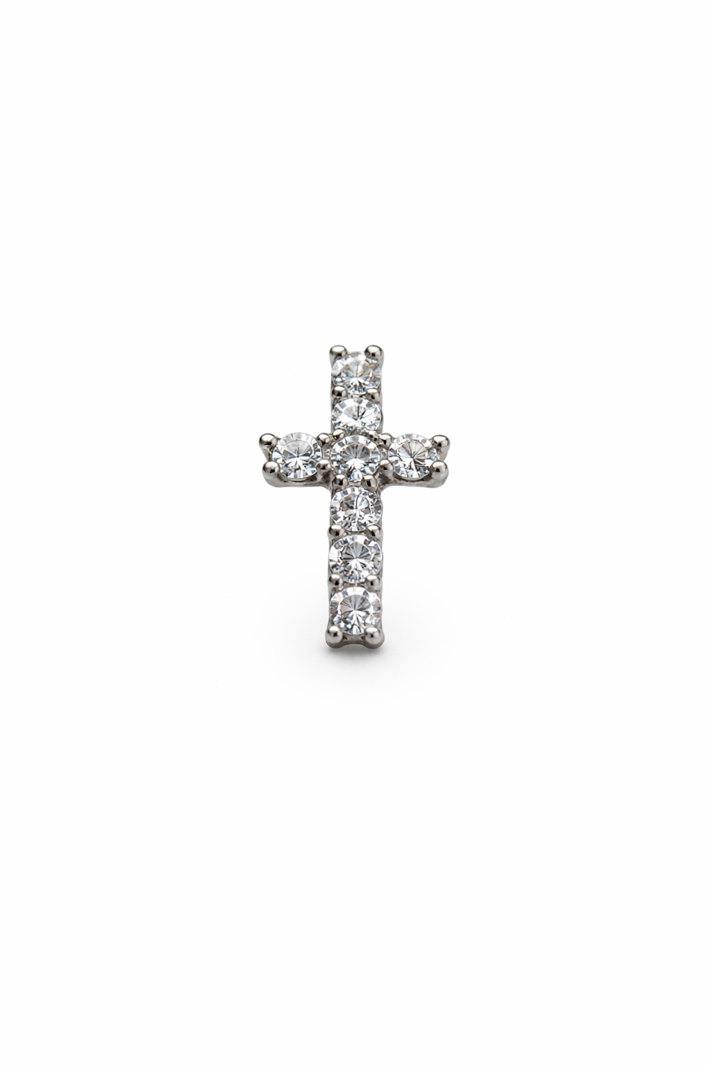 Crystal Cross Screwback Earring