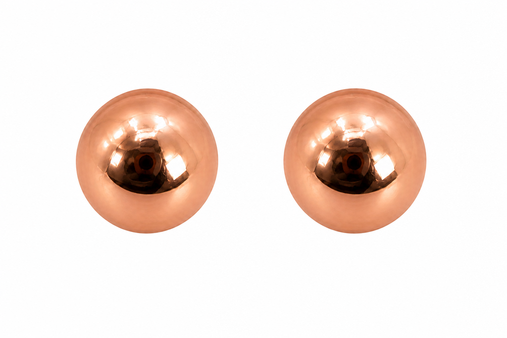 Round Rose Gold Stud Earrings