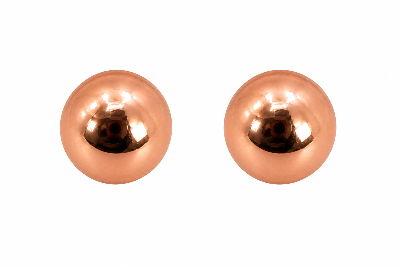 Round Rose Gold Stud Earrings