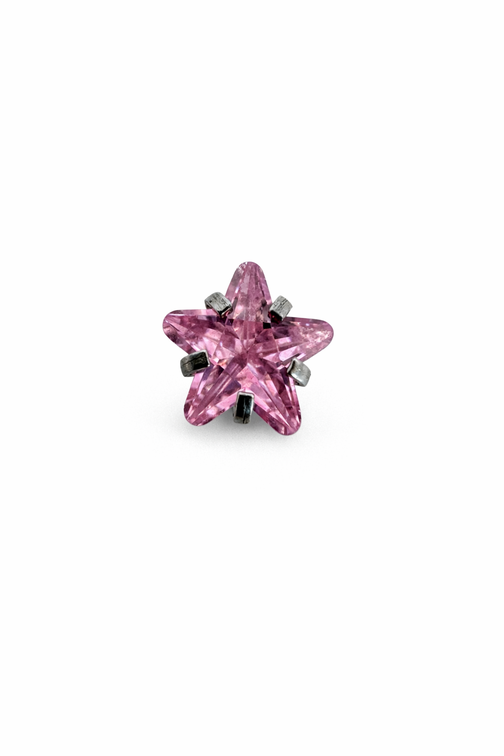 Pink Crystal Star Screwback Earring