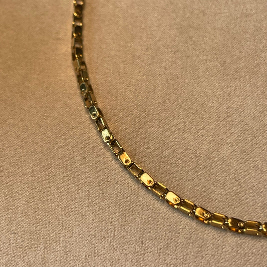 Gold Mini Bike Chain Necklace