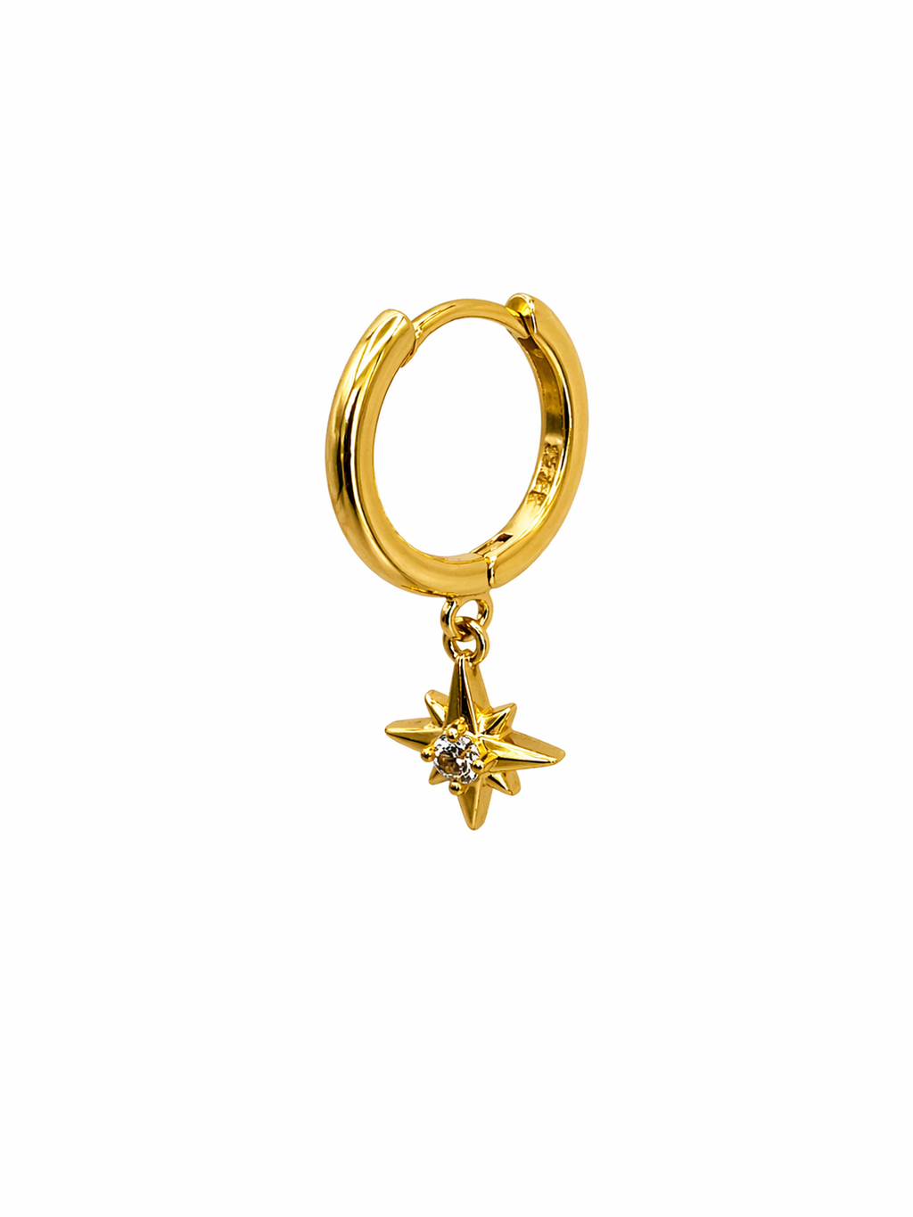 Dainty Star Dangle Gold Huggies