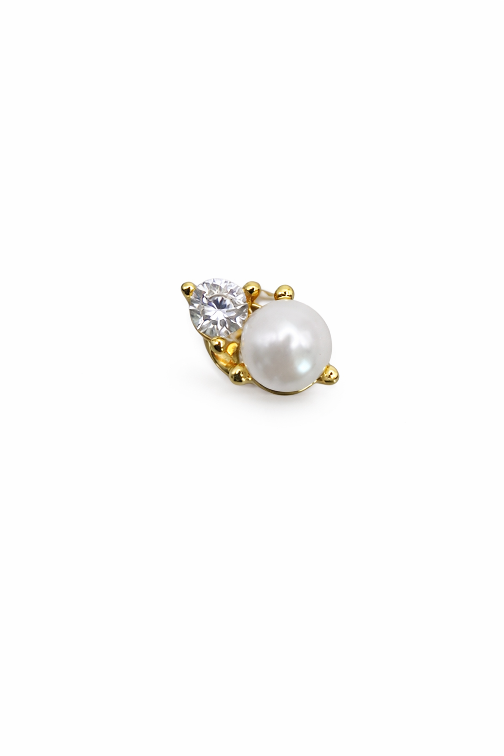 Pearl Crystal Screwback Earring