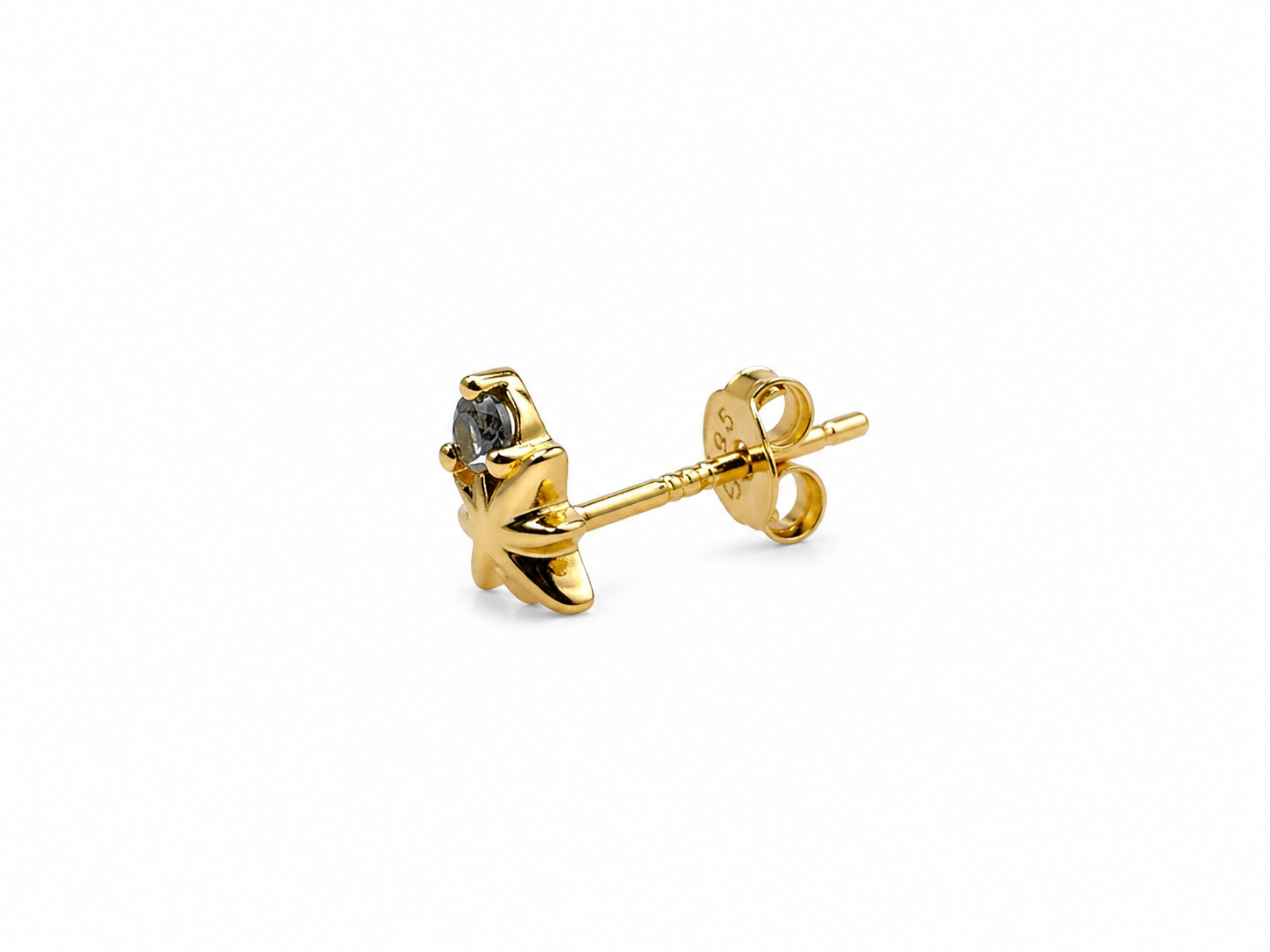 Blue Crystal Star Gold Stud Earrings