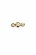 Three Crystal Screwback Earring
