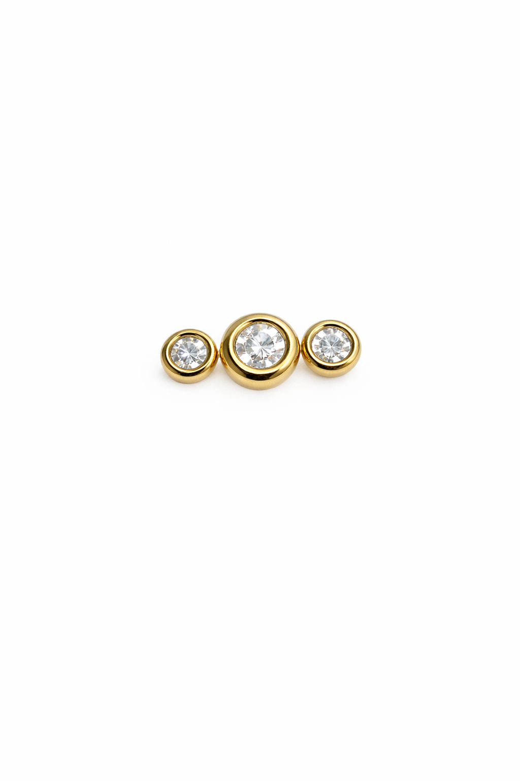 Three Crystal Screwback Earring