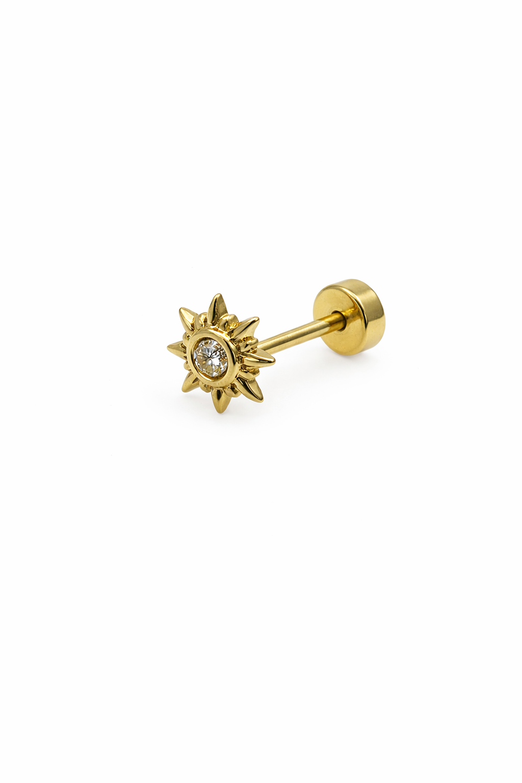 Crystal Sun Screwback Earring