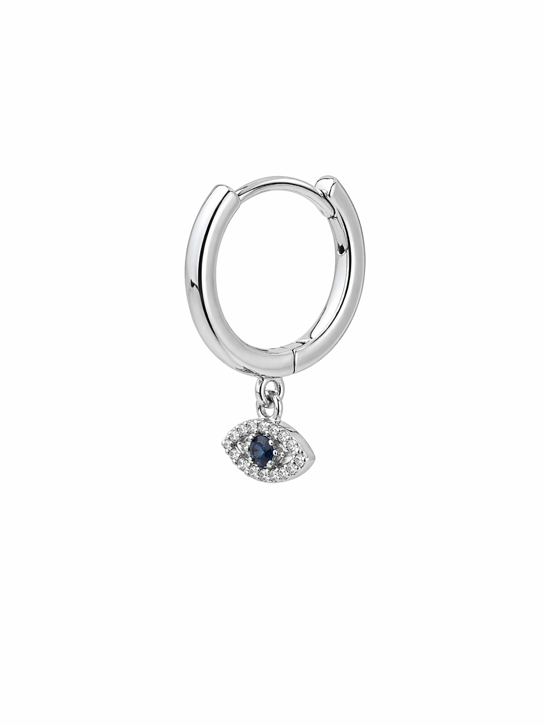 Aegean Eye Drop Huggies in Silver