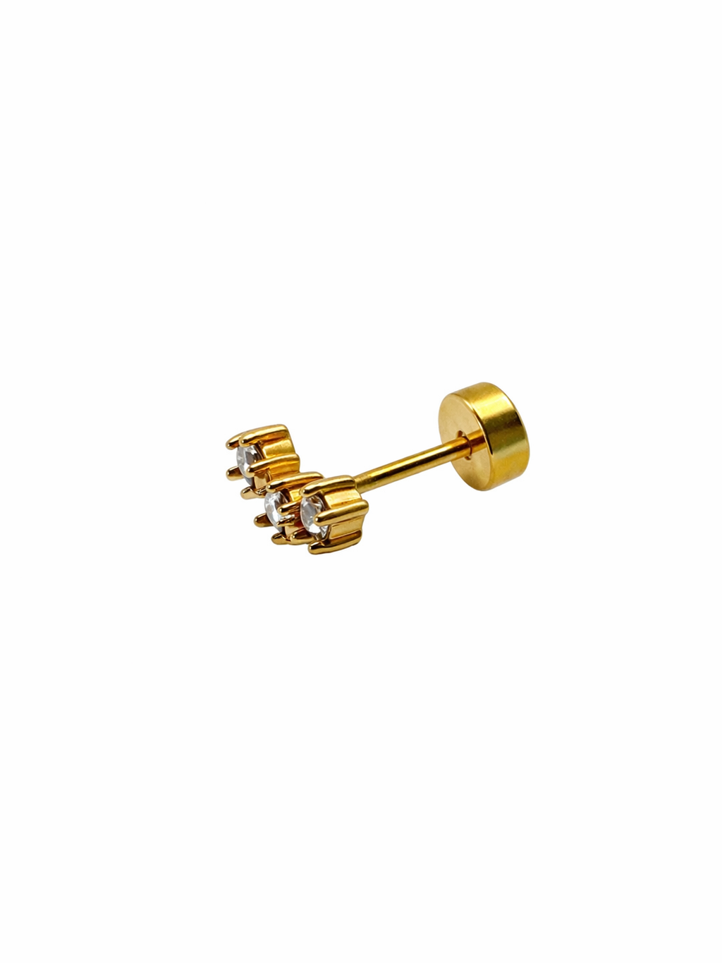 Three Crystal Screwback Earring