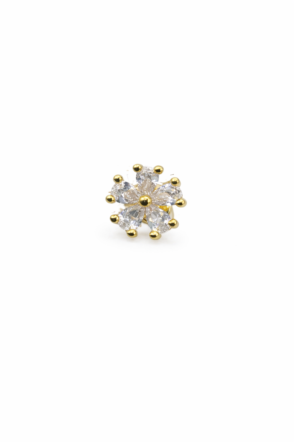Crystal Flower Screwback Earring