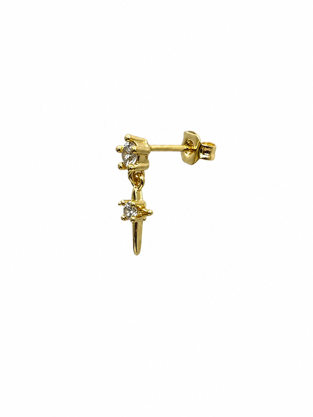 Crystal Gold Stud Earrings