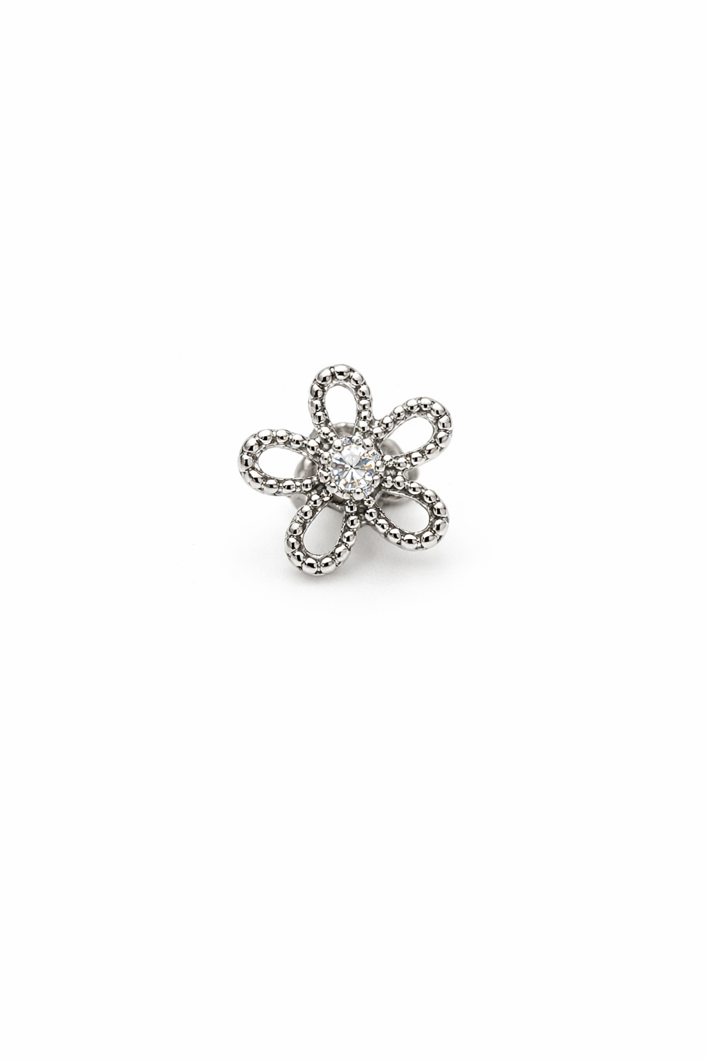 Crystal Flower Screwback Earring