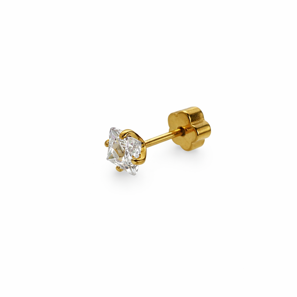 Crystal Square Screwback Earring