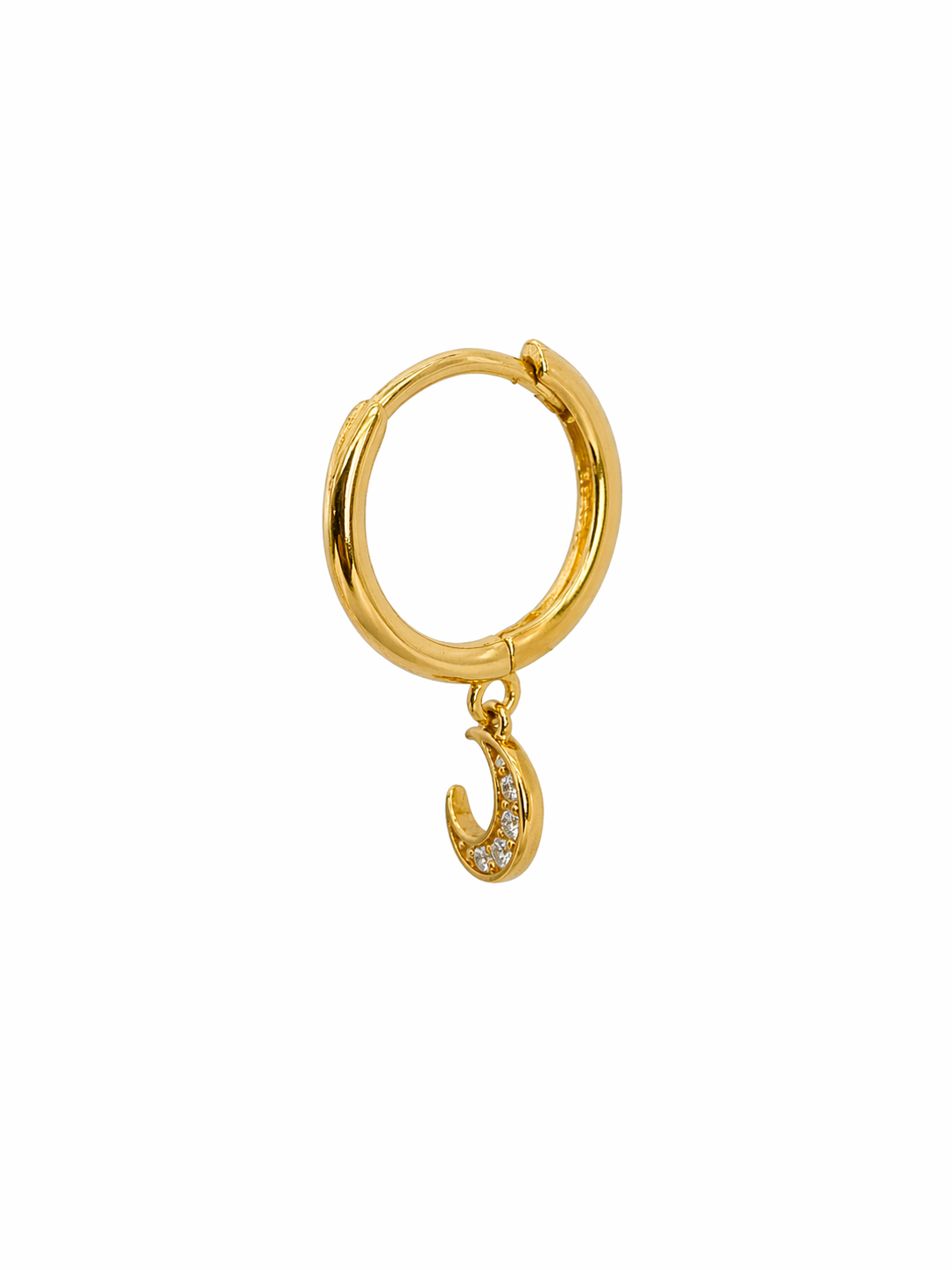 Moon Dangle Gold Huggies