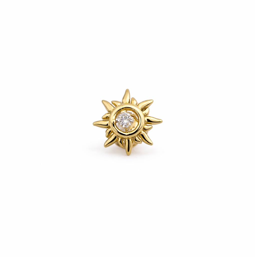 Crystal Sun Screwback Earring