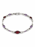 Garnet & Amethyst Chain Bracelet