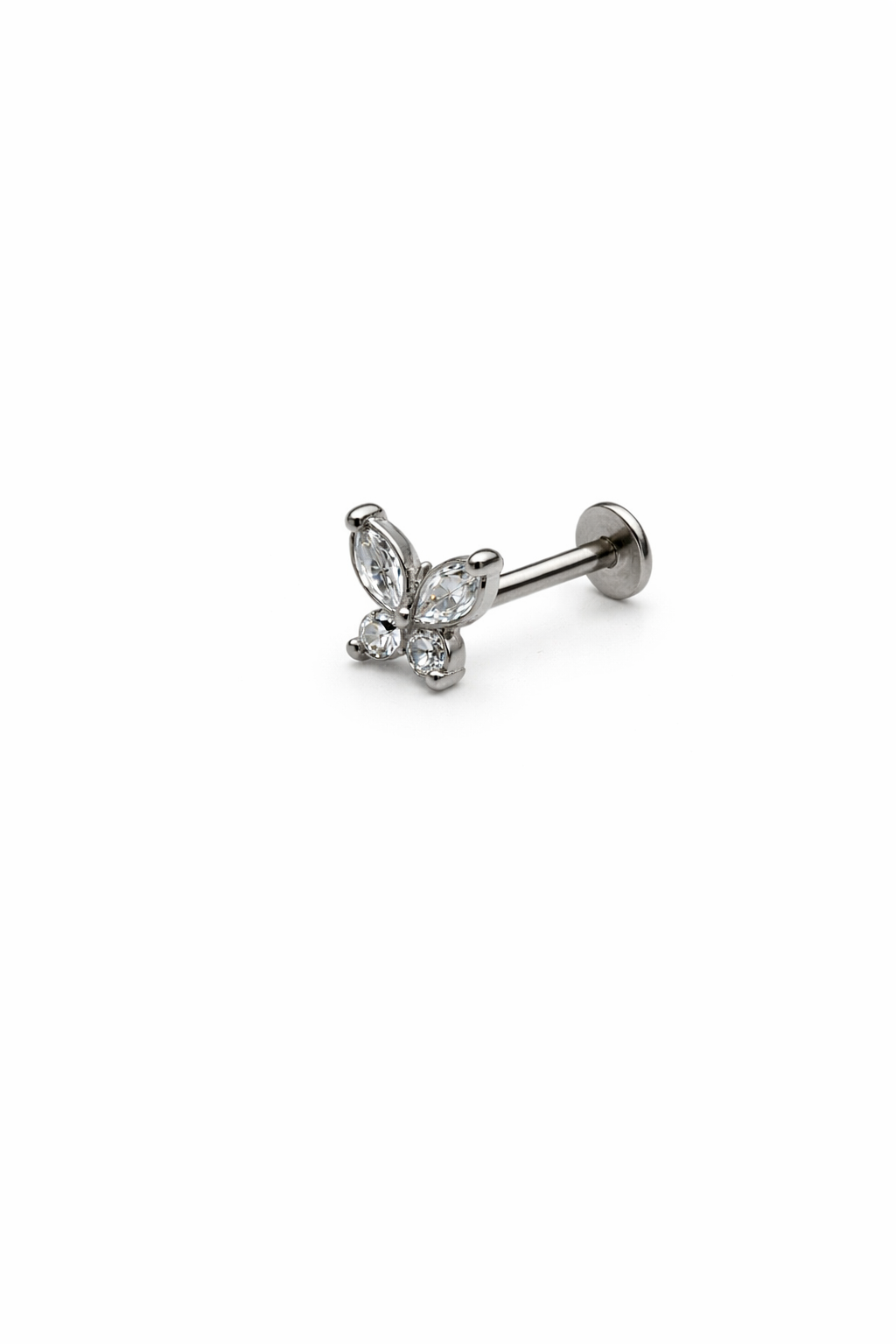 Crystal Butterfly Screwback Earring