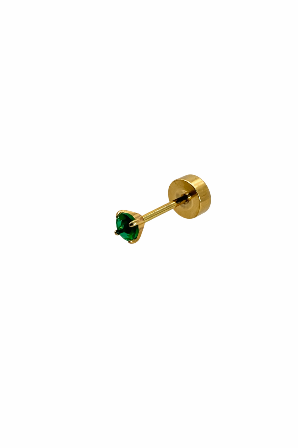 Green Crystal Screwback Earring