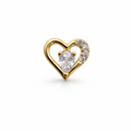 Cutout Crystal Heart Screwback Earring