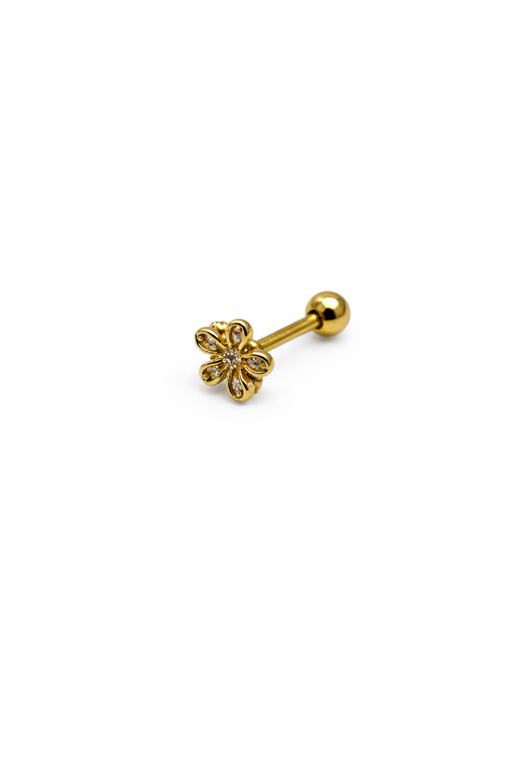 Crystal Flower Screwback Earring