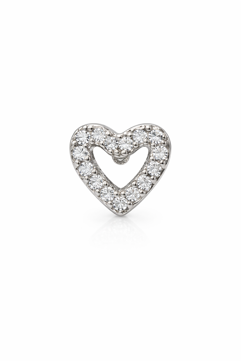 Crystal Heart Screwback Earring
