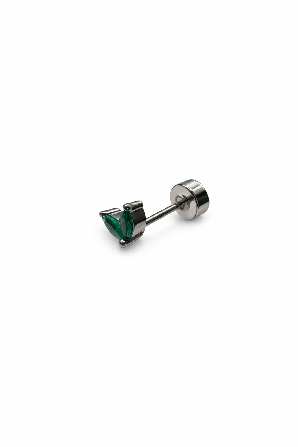 Green Crystal Screwback Earring