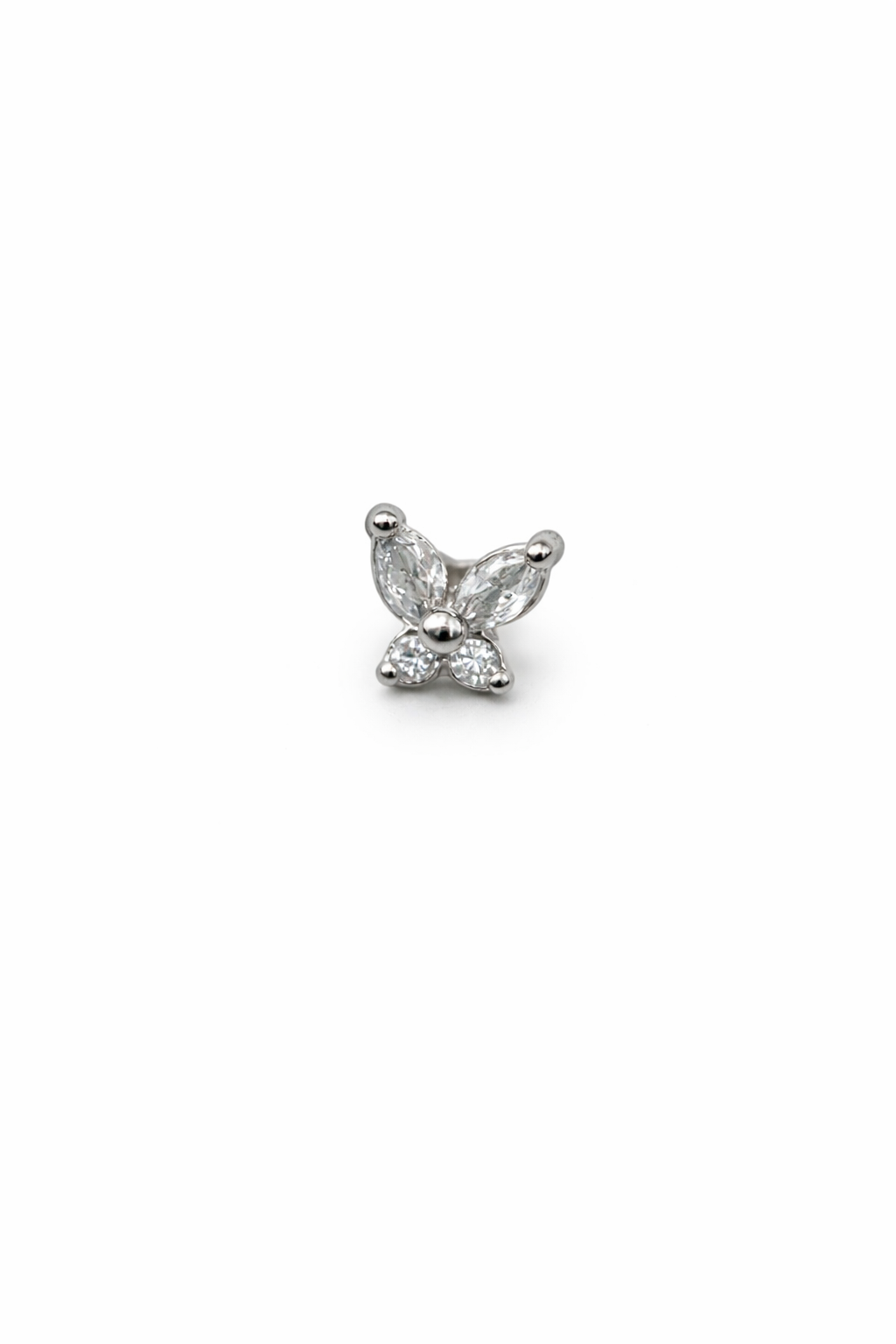 Crystal Butterfly Screwback Earring