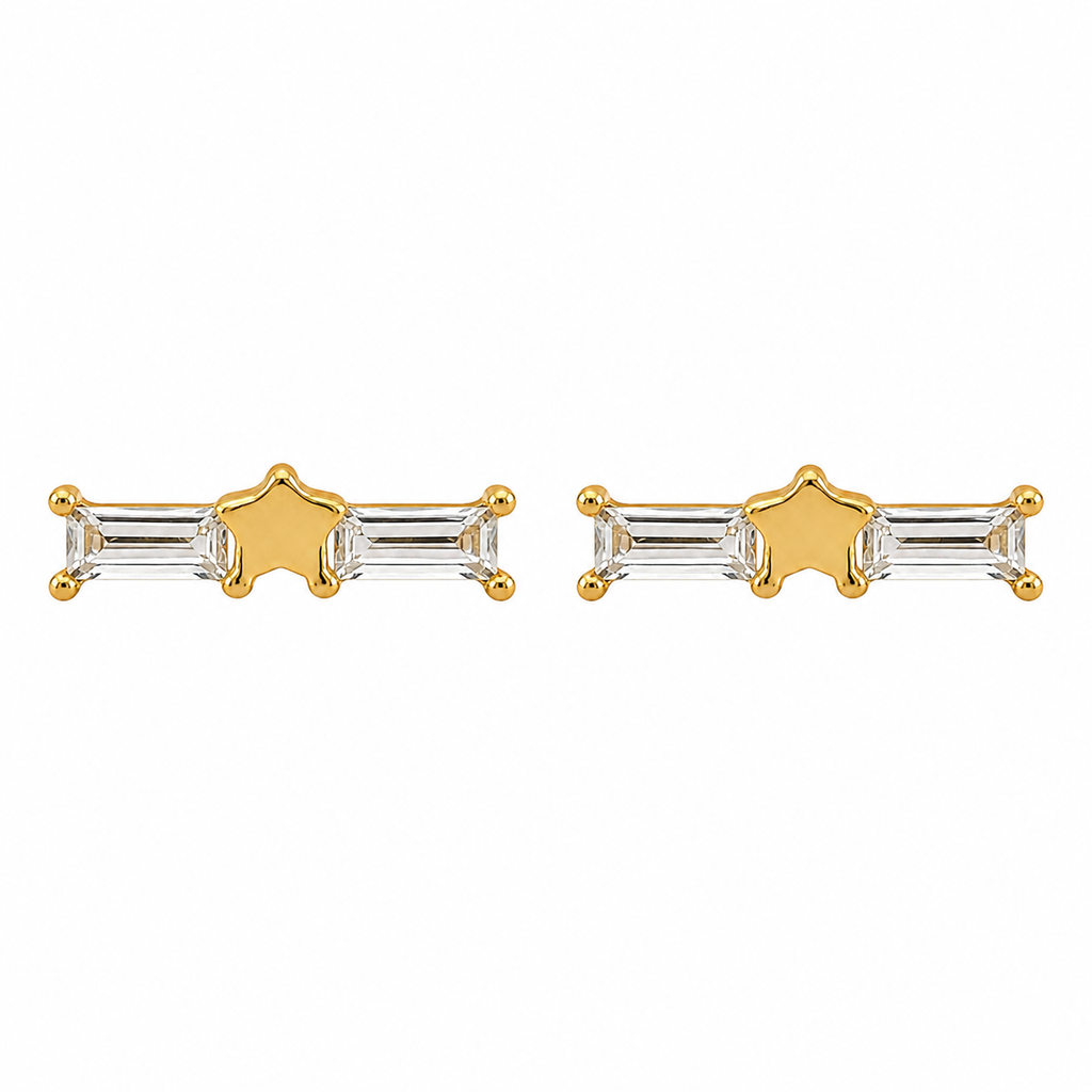 Petite Crystal Gold Stud Earrings