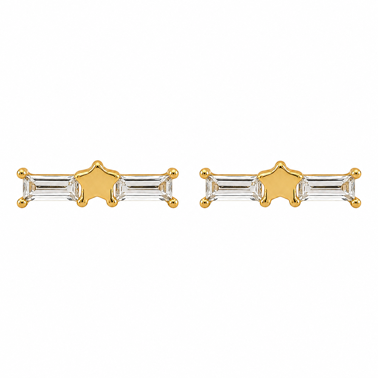 Petite Crystal Gold Stud Earrings