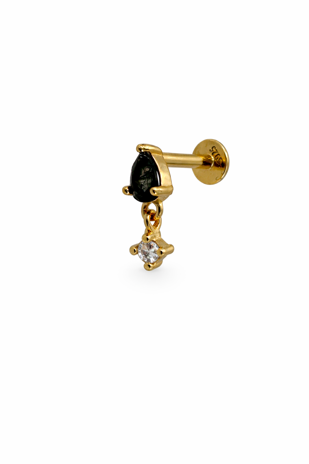 Crystal Teardrop Screwback Earring