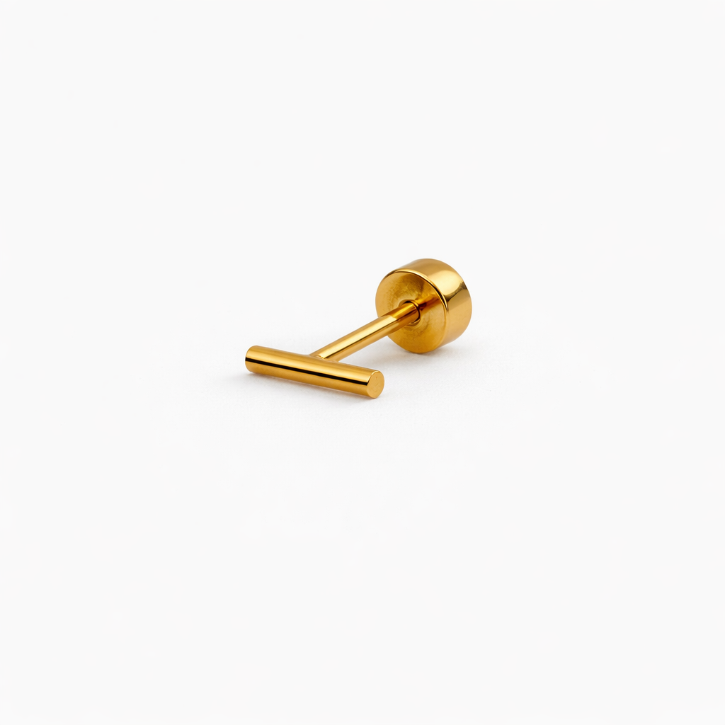 Gold Bar Screwback Earring