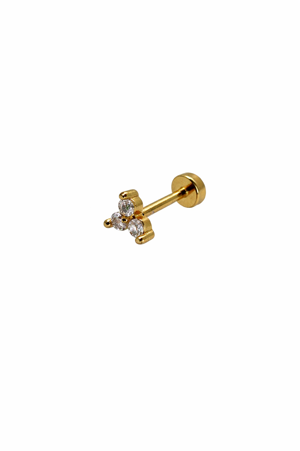 Triple Crystal Screwback Earring