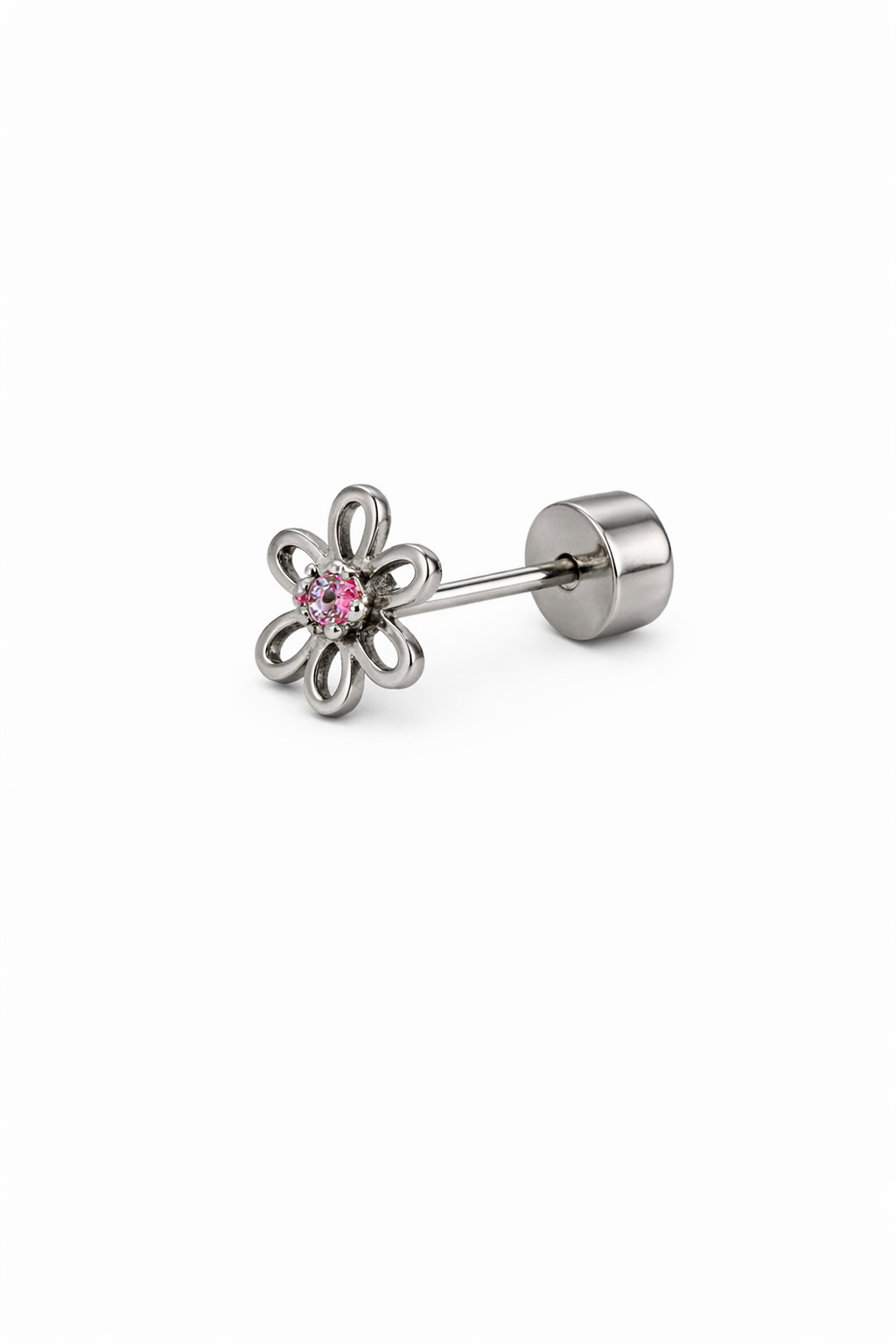 Crystal Flower Screwback Earring
