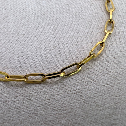 Gold Paper Clip Chain Bracelet