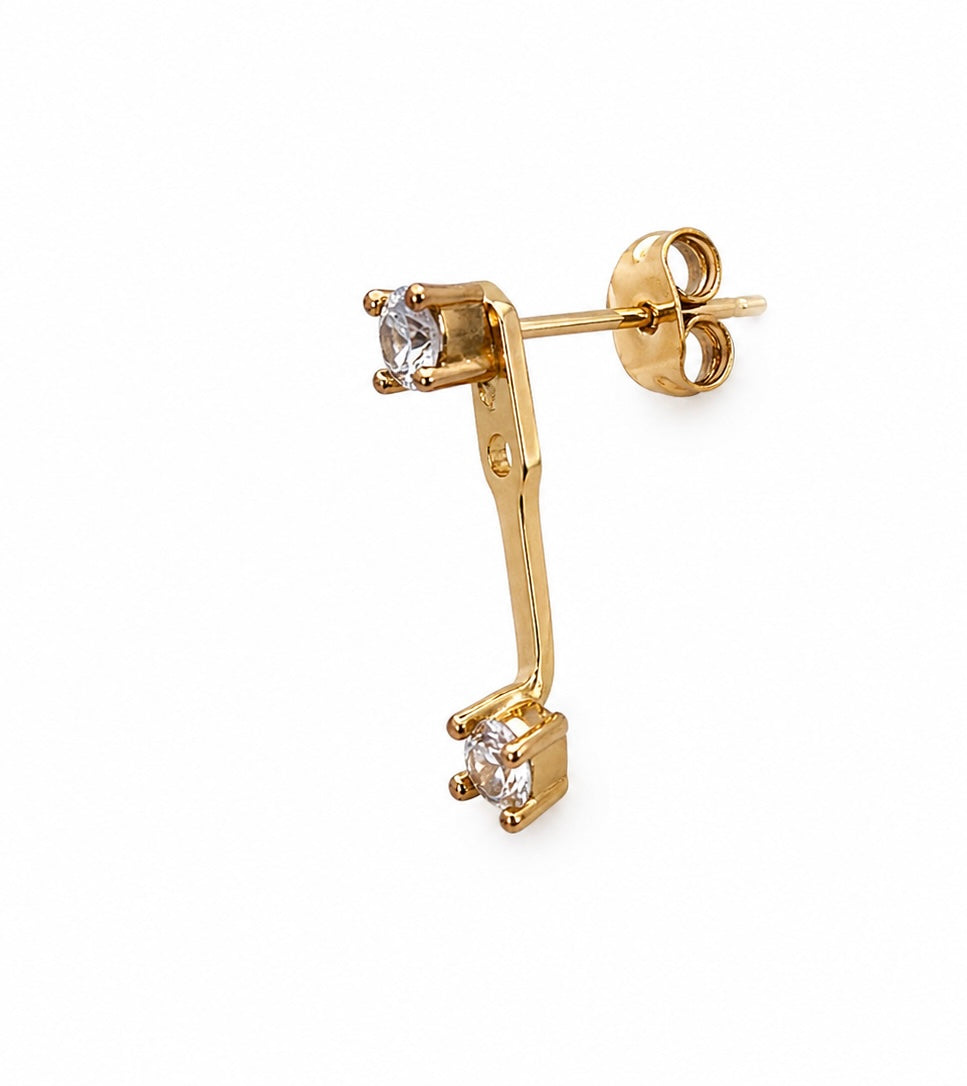 Adjustable Crystal Gold Stud Earrings