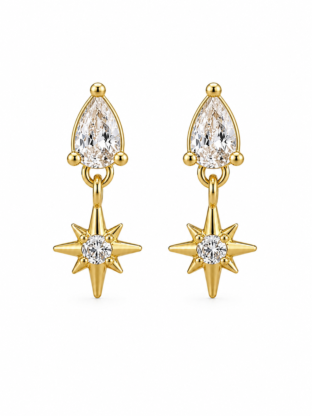 Petite Crystal Gold Stud Earrings