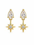 Petite Crystal Gold Stud Earrings