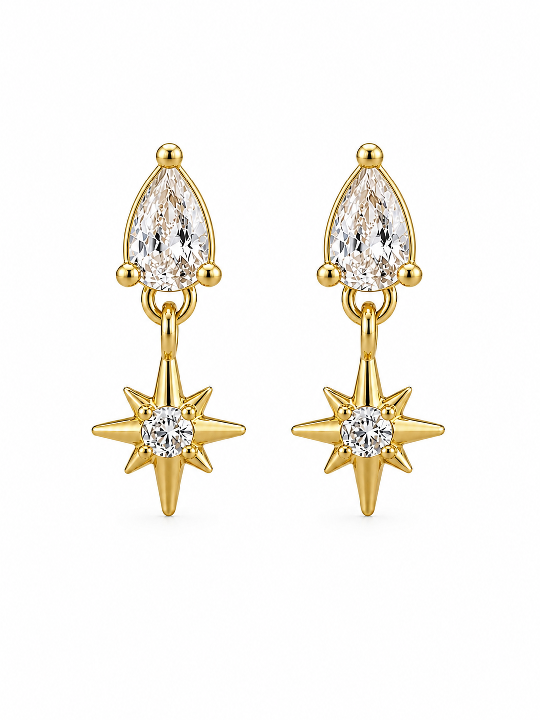 Petite Crystal Gold Stud Earrings
