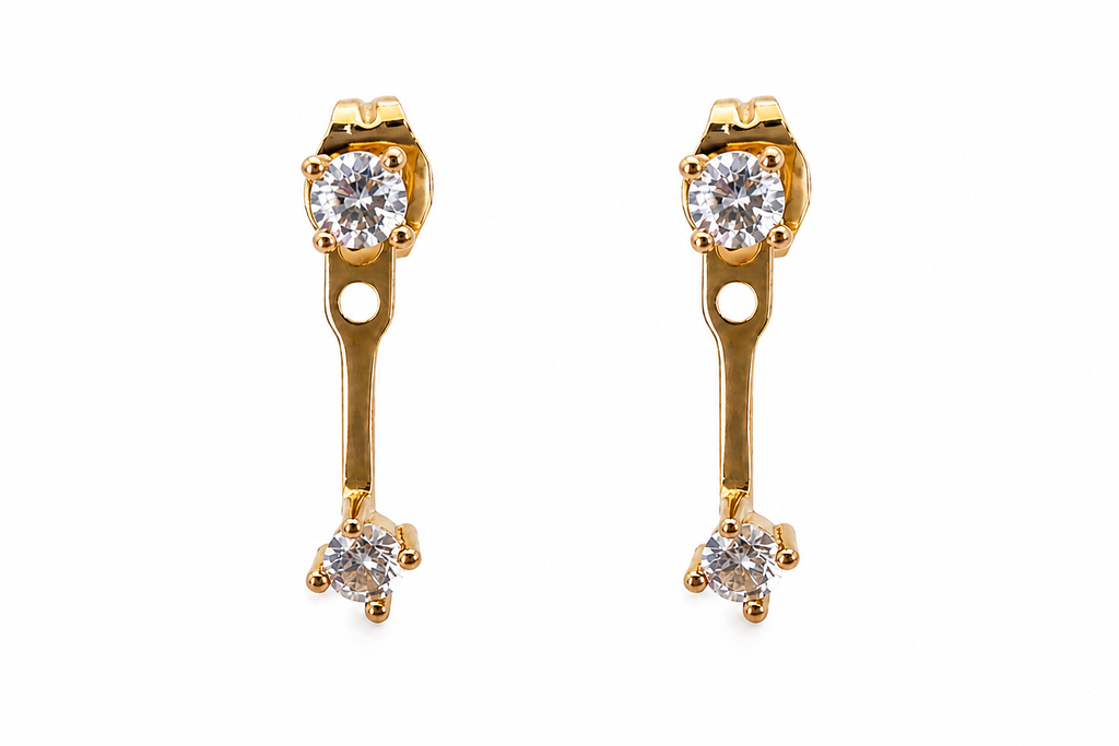 Adjustable Crystal Gold Stud Earrings