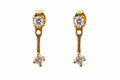 Adjustable Crystal Gold Stud Earrings